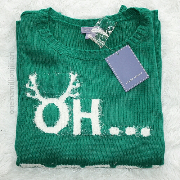 Laura Scott Christmas Oh Deer Holiday Sweater - Picture 3 of 4